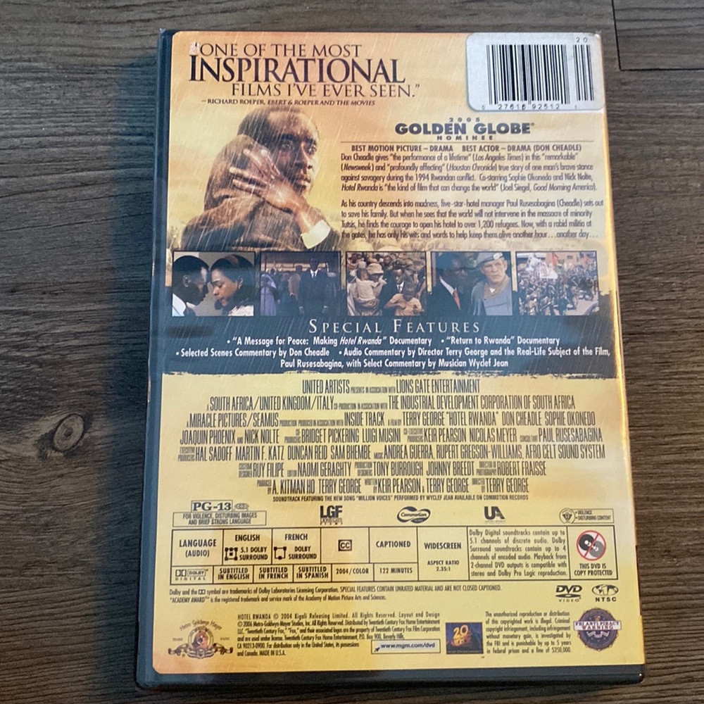 Hotel Rwanda DVD - Picture 3 of 3